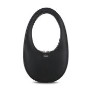 Coperni Svart Läder Axelväska Oval Form Black, Dam