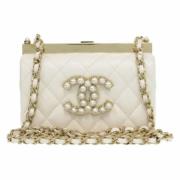 Chanel Vintage Pre-owned Laeder axelremsvskor White, Dam