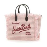 MC2 Saint Barth Rosa Vanity Mini Handväska med Houndstooth Pink, Dam