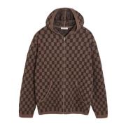 By Malene Birger Mörk Mahogny Dragkedja Hoodie med Monogram Mönster Br...