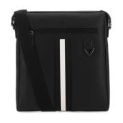 Bally Stilren Svart Läder Crossbody-väska Black, Herr