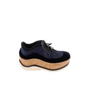 Miu Miu Pre-owned Pre-owned Tyg sneakers Blue, Dam