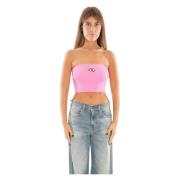 Diesel Metallstickad Topp i M-Clarksvillex Stil Pink, Dam