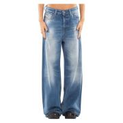 Diesel Vintage Mid Wash Avslappnade Jeans Blue, Dam