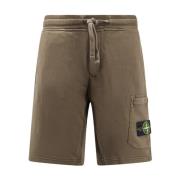 Stone Island Bomull Bermuda Shorts med Dragsko Green, Herr