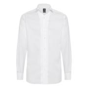 Boggi Milano Regular Fit Honungsrist Bomullsskjorta White, Herr