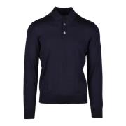 Ermenegildo Zegna Cashmere Seta Stickad Polotröja Blue, Herr