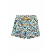 MC2 Saint Barth Postcard Mix Swimshorts Multicolor, Herr