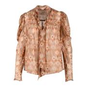 Ulla Johnson Silkstickad Topp Brown, Dam