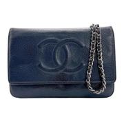 Chanel Vintage Pre-owned Laeder plnbcker Blue, Dam