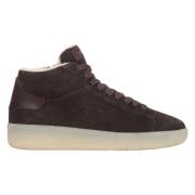 Estro Kvinnors Sadlebrun Italiensk Velour High-Top Sneakers Brown, Dam