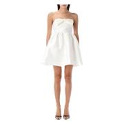 Self Portrait Vit Taffeta Bandeau Mini Klänning White, Dam