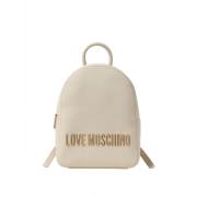 Love Moschino Ivory Syntetisk Ryggsäck för Kvinnor Beige, Dam