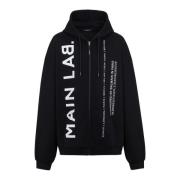 Balmain Huvudlabb med dragkedja huva Black, Herr