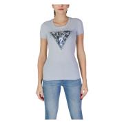 Guess Kortärmad T-shirt Vår/Sommarkollektion Blue, Dam