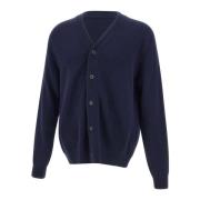 Paul Smith Merinoull Kofta, V-ringning, Kontrastknappar Blue, Herr