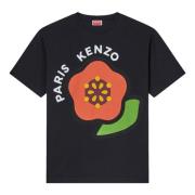 Kenzo Svart Tryckt Lättvikts Jersey T-shirts Polos Black, Herr