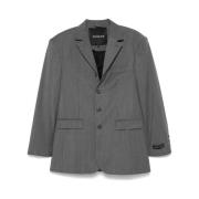 Birgitte Herskind Slate Grey Blazer med Off-Center Knapp Gray, Dam