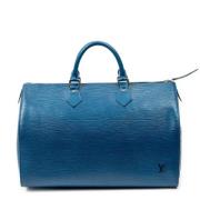 Louis Vuitton Vintage Pre-owned Laeder handvskor Blue, Dam