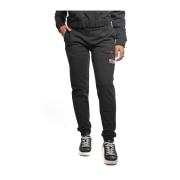 Moschino Svart Bomullsblandning Ribbad Midjeband Joggers Black, Dam