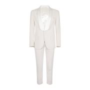 Eleventy Bomull Kasmir Tuxedo Smoking Kostym Beige, Herr