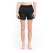 Off White Svart Stämpel Simshorts Elastisk Midja Black, Herr