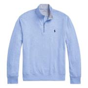 Polo Ralph Lauren Bomull Half-Zip Stickat med Broderad Logotyp Blue, H...