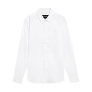 Lyle & Scott Slim Fit Skjorta med Tonal Logo White, Herr