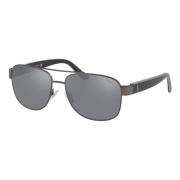 Polo Ralph Lauren Matte Dark Ruthenium/Grey Solglasögon PH 3122 Gray, ...