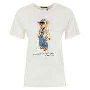 Polo Ralph Lauren Bomull Jersey Polo Bear Print T-shirt White, Dam