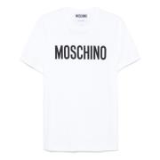 Moschino Vit Crew Neck Logo T-shirt White, Herr