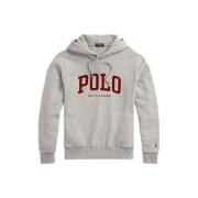 Polo Ralph Lauren Grå Fleece Logo Hoodie Tröja Gray, Herr