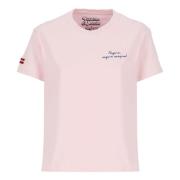 Saint Barth Rosa Bomull T-shirt med Brodyr Pink, Dam