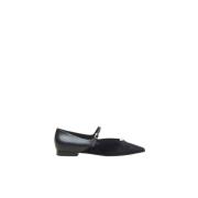 Peserico Läder och sammet ballerina flats Black, Dam