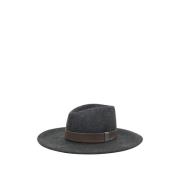 Peserico Ullfilt bredbrättad fedora Gray, Unisex