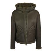 Salvatore Santoro Grön Läder Army Jacka Aw24 Green, Dam