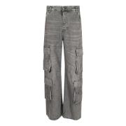 Diesel Stiliga 5-Fickor Jeans Gray, Dam