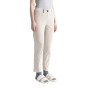 Peserico Needlecord denim cigarettbyxor Beige, Dam