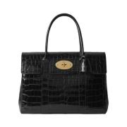 Mulberry Svart Blank Krokodil Skulderväska Black, Dam