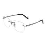 Cartier Fyrkantig Metallram Glasögon Gray, Unisex