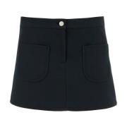 Courrèges Twill Mini Kjol med Fickor Black, Dam