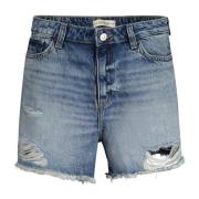 Guess Blå Dam Denim Shorts Tvättad Logotyp Blue, Dam