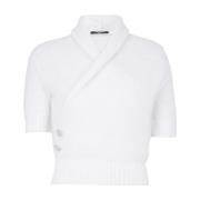 Balmain Omlott mohairtröja White, Dam