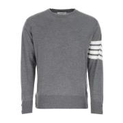 Thom Browne Stilig Pullover Tröja för Män Gray, Herr