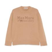 Max Mara Kamelbrun Intarsia-Stickad Tröja Brown, Dam