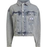 Calvin Klein Blå Denim Vintage Box Jacka Blue, Dam