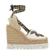 Stella McCartney Ivory Cotton Gaia Wedges Multicolor, Dam