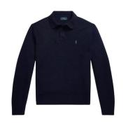 Ralph Lauren Grå tröja med polokrage Blue, Herr