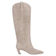 Estro Kvinnors beige cowboyboots i naturligt mocka med hög skaft Beige...