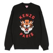 Kenzo Svart Tiger Jumper Tröja Black, Herr